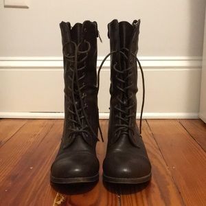 ModCloth dbdk dark brown combat boots